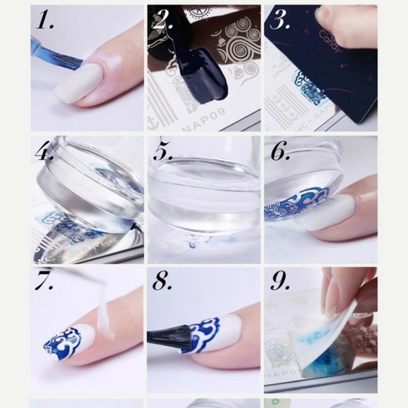 Nail Stamping tool with plate and scraper - Picture 4 of 7